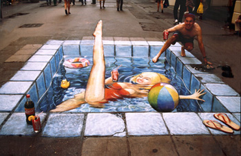 Julian Beever chalk drawing